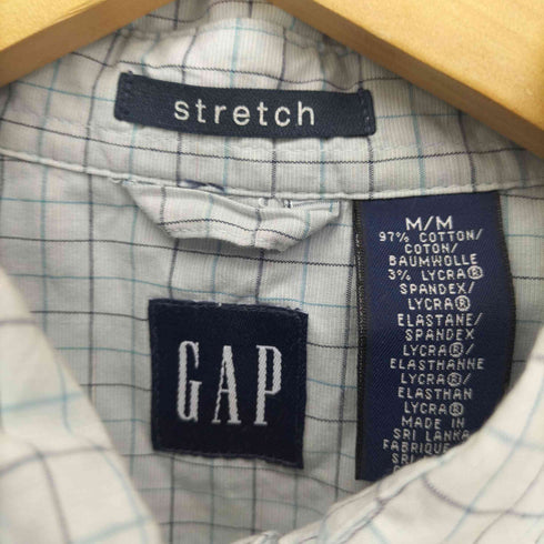 ギャップ Gap 00S OLD STRETCH チェック S/S シャツ メンズ import:M