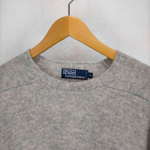 ポロバイラルフローレン Polo by RALPH LAUREN 90-00S ベアー刺繍 ウール100 メランジニット メンズ import:M