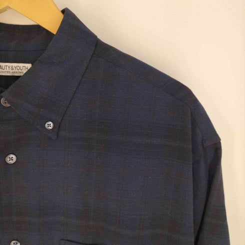 ビューティーアンドユースユナイテッドアローズ BEAUTY & YOUTH UNITED ARROWS アブストラクト チェック ボタンダウン シャツ メンズ JPN:XL
