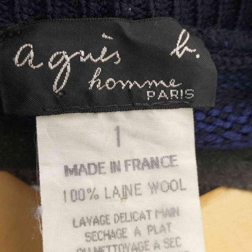 アニエスベーオム Agnes b.homme 90s MADE IN FRANCE ウールボーダーニット メンズ JPN:1