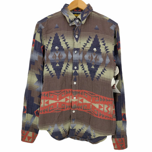 ラグビーラルフローレン Rugby Ralph Lauren ネイティブ柄 シャツ チンスト付き メンズ import:S