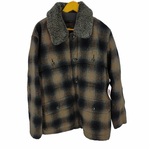 エディーバウアー Eddie Bauer オンブレチェックウールコート 襟ボア着脱可能 メンズ JPN:L