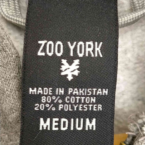 ズーヨーク ZOO YORK 90-00s パキスタン製 ダブルジップ ロゴ刺繍 ジップアップパーカー メンズ import:M