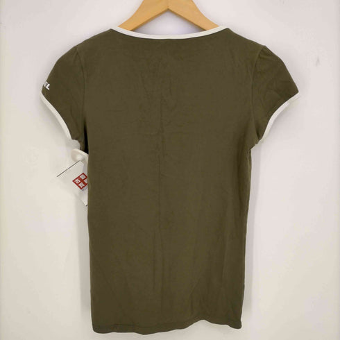 ディーゼル DIESEL Y2K VネックTシャツ 袖ロゴ レディース import:S