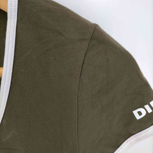 ディーゼル DIESEL Y2K VネックTシャツ 袖ロゴ レディース import:S