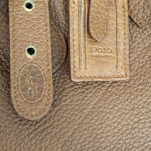 ポロラルフローレン POLO RALPH LAUREN 90S ポニー エンボス シボレザー トートバッグ メンズ