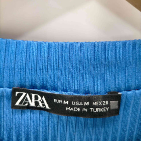 ザラ ZARA レアスリーブ パイピング リブトップス レディース import:M