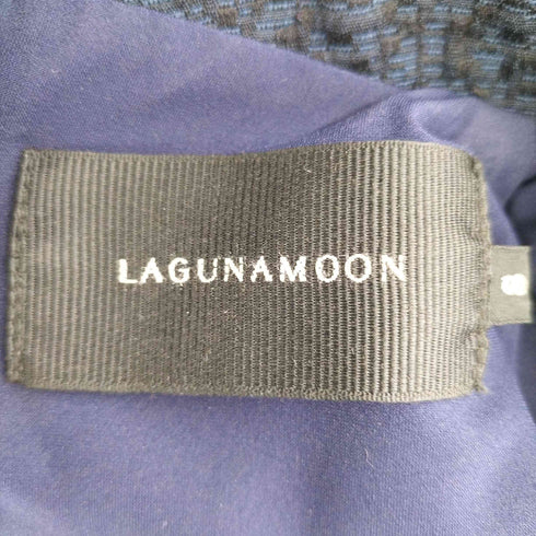 ラグナムーン Lagunamoon スタンドカラー ジャガード シアーノースリーブドレス レディース JPN:S