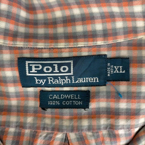 ポロバイラルフローレン Polo by RALPH LAUREN CALDWELL チェック柄 オープンカラーシャツ メンズ JPN:XL
