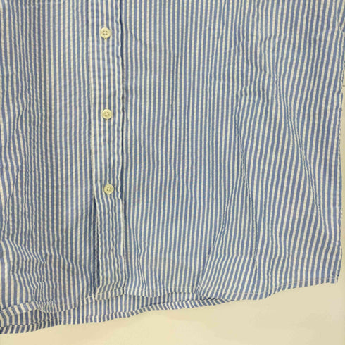 ラルフローレン RALPH LAUREN シアサッカー ポニー刺繍 ストライプ S/S ボタンダウン シャツ メンズ import:L