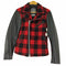 ウールリッチ WOOLRICH カウレザー ウールチェック ダブルライダース メンズ JPN:M