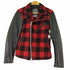 ウールリッチ WOOLRICH カウレザー ウールチェック ダブルライダース メンズ JPN:M