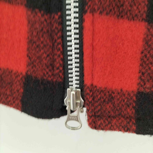ウールリッチ WOOLRICH カウレザー ウールチェック ダブルライダース メンズ JPN:M