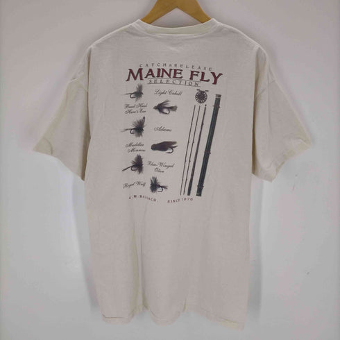 ジーエイチバス G.H.BASS 90s USA製 シングルステッチ MAINE FLYプリントTシャツ メンズ JPN:L