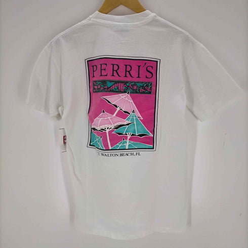 ヘインズ Hanes USA製 シングルステッチ PERRISプリントTシャツ メンズ JPN:L