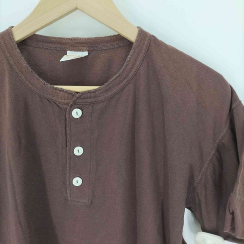 ヘルスニット Healthknit CLASSIC WEIGHT ネコ目ボタン ヘンリーネック S/S Tシャツ メンズ import:XL