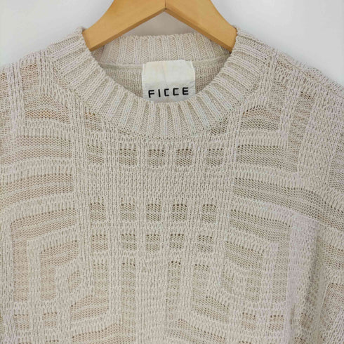 フィッチェ ficce 総柄 アクリルナイロンブレンド コットンニットTシャツ メンズ 53
