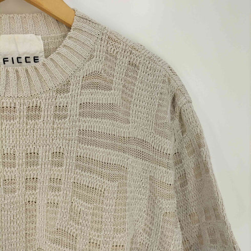 フィッチェ ficce 総柄 アクリルナイロンブレンド コットンニットTシャツ メンズ 53