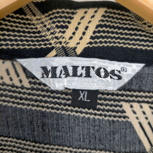MALTOS オープンカラー ポリエステルシャツ 総柄 メンズ import:XL