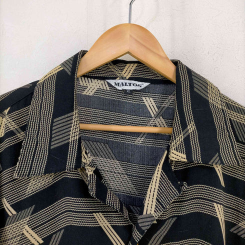MALTOS オープンカラー ポリエステルシャツ 総柄 メンズ import:XL