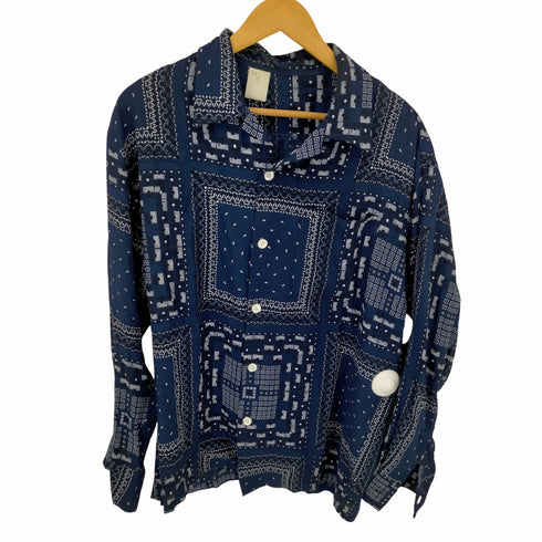 エヌハリウッド N.HOOLYWOOD 22AW GEOMETRIC PATTERN OPEN COLLAR LONG SLEEVE SHIRT メンズ 40