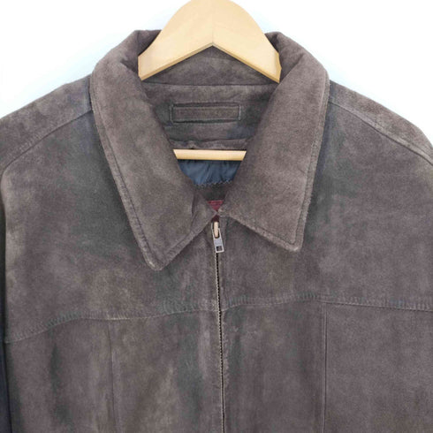 エディーバウアー Eddie Bauer SEATTLE SUEDE ライナー付 ピッグレザースウェード ジップアップジャケット ハーフコート メンズ import:XL