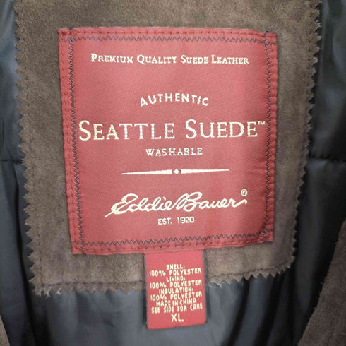 エディーバウアー Eddie Bauer SEATTLE SUEDE ライナー付 ピッグレザースウェード ジップアップジャケット ハーフコート メンズ import:XL