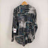 ペリーエリス PERRY ELLIS バンドカラー レーヨンシャツ 総柄 メンズ import:XL