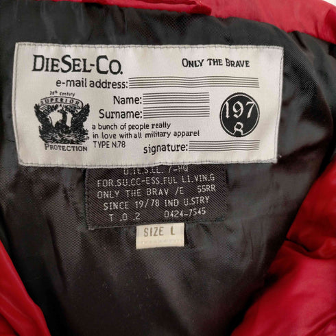 ディーゼル DIESEL 90S レザーパッチ中綿ジャケット メンズ JPN:L