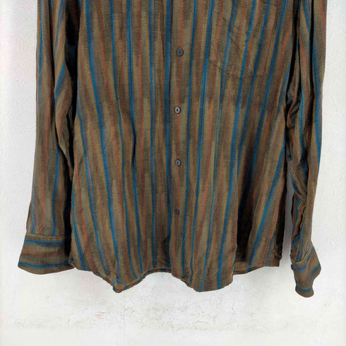 ジェーンバーンズ JHANE BARNES シルクレーヨン ストライプシャツ メンズ import:L