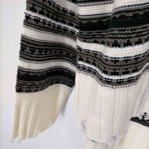 アズールバイマウジー AZUL by moussy DISTRESSED BORDER KNIT TOPS レディース JPN:S