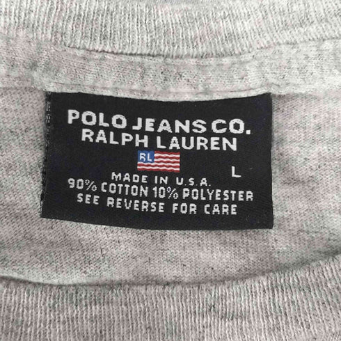ポロジーンズカンパニーラルフローレン POLO JEANS COMPANY RALPH LAUREN USA製 ボックス プリント S/S Tシャツ メンズ import:L