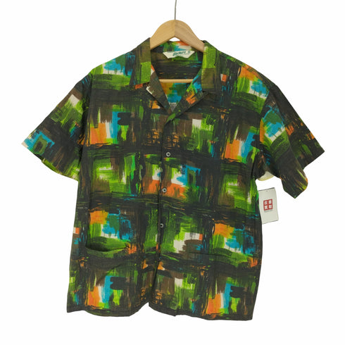 バッカーズ Backers 総柄 コットン S/S シャツ メンズ import:M