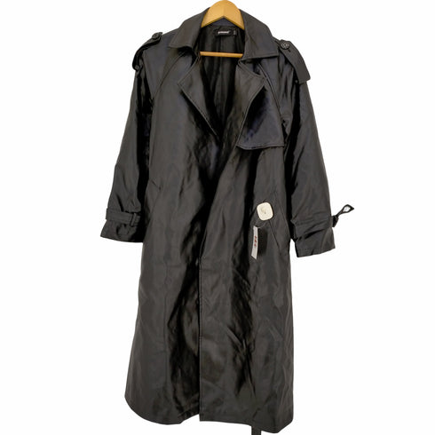 NERAZZURRI フェイクレザーフレアトレンチコート レディース import:L