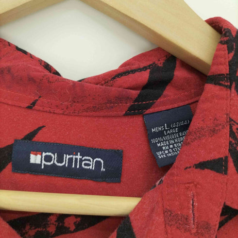 ピューリタン PURITAN 総柄 レーヨン ショートスリーブ シャツ アロハシャツ メンズ import:L