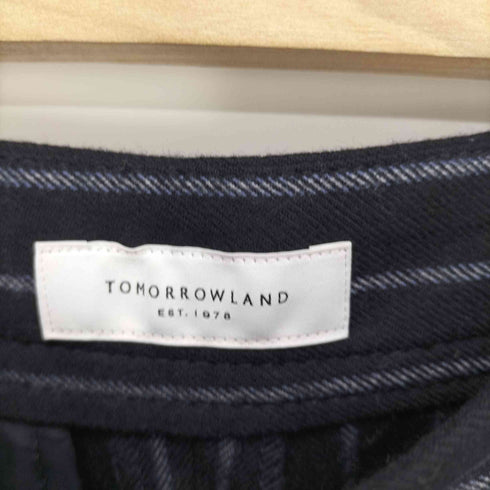 トゥモローランド TOMORROWLAND ウール ストライプ ワイド スラックスパンツ レディース JPN:34