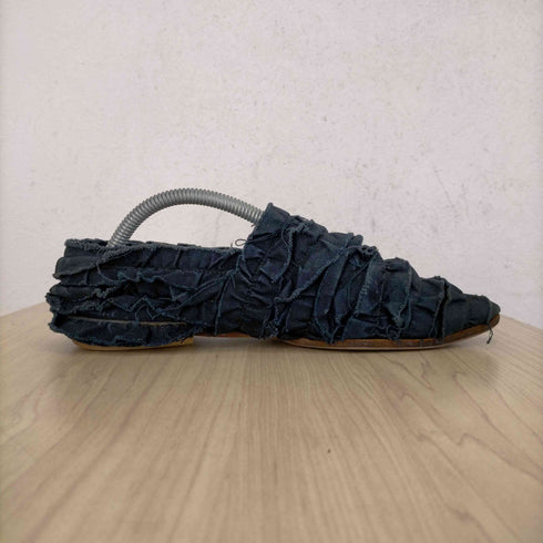 トリココムデギャルソン tricot COMME des GARCONS 90s フリルデザインコットンスリッポン パンプス レディース JPN:22