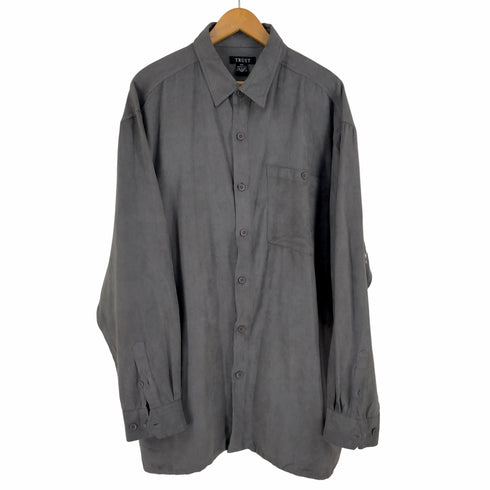 トラスト TRUST レギュラーカラースエードシャツ メンズ 2XL