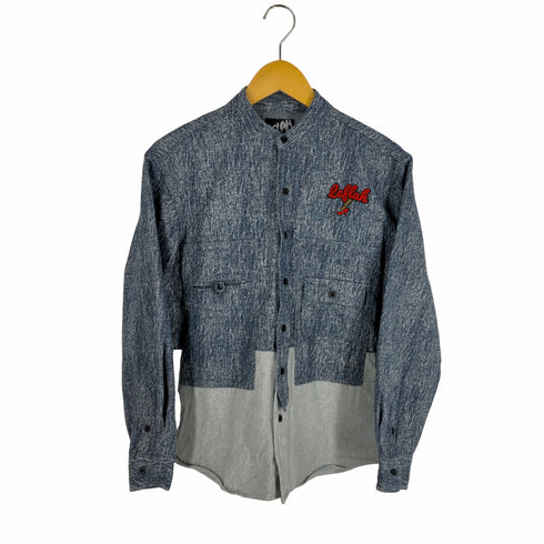 レフラー Leflah ワッペン付 バンドカラーシャツ メンズ JPN:M