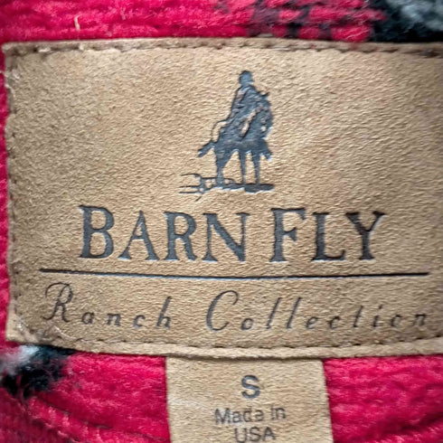 BARN FLY RANCH COLLECTION USA製 コンチョボタン バッファロー 総柄 フリースベスト レディース import:S