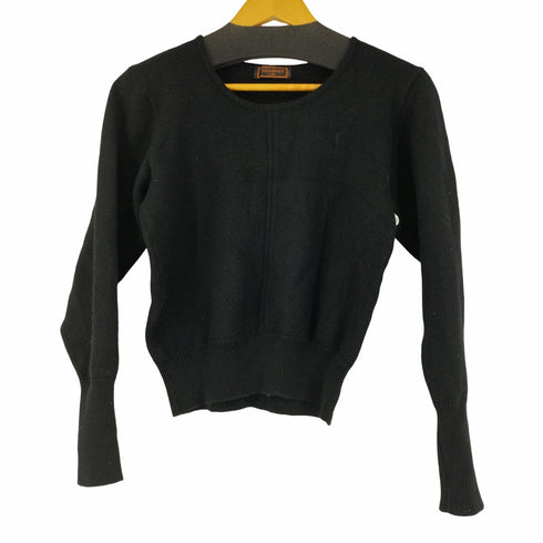 イヴサンローラン Yves Saint Laurent 80-90s tricots YSL刺繍 センターシーム ウールニット レディース import:M