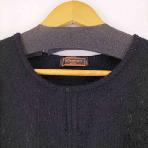 イヴサンローラン Yves Saint Laurent 80-90s tricots YSL刺繍 センターシーム ウールニット レディース import:M