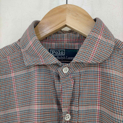 ポロバイラルフローレン Polo by RALPH LAUREN 香港製 ホリゾンタルカラー チェックシャツ メンズ 15 1/2-34