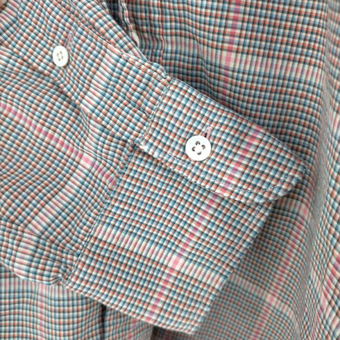 ポロバイラルフローレン Polo by RALPH LAUREN 香港製 ホリゾンタルカラー チェックシャツ メンズ 15 1/2-34