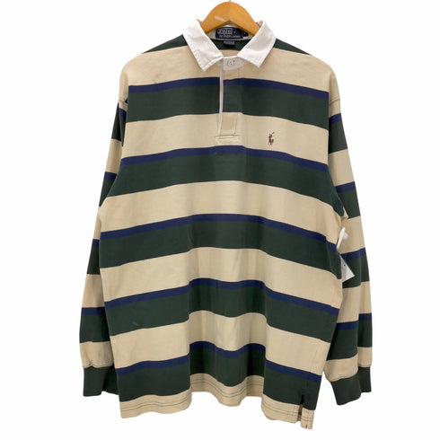 ポロバイラルフローレン Polo by RALPH LAUREN ボーダー スモールポニー刺繍 L/S ラガーシャツ メンズ import:L