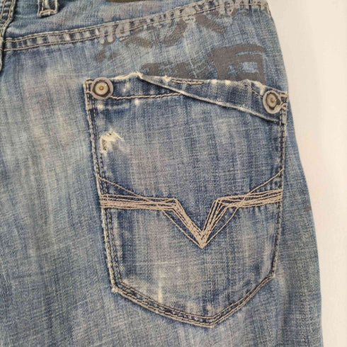 ゲス GUESS GUESS PREMIUM 90-00s Falcon ポケットスタッズ ローライズ ダメージブーツカットデニム メンズ W29