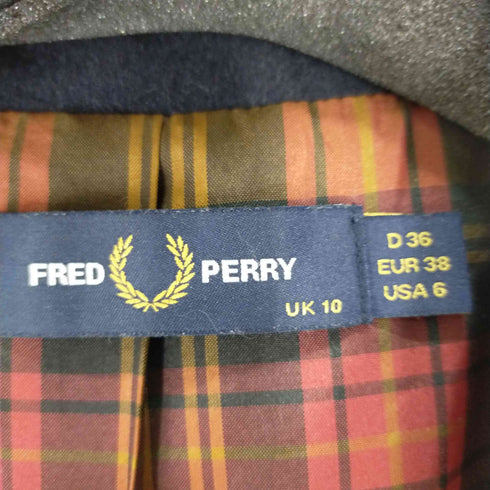 フレッドペリー FRED PERRY スマートコート 裏地チェックチェスターコート レディース EUR:38