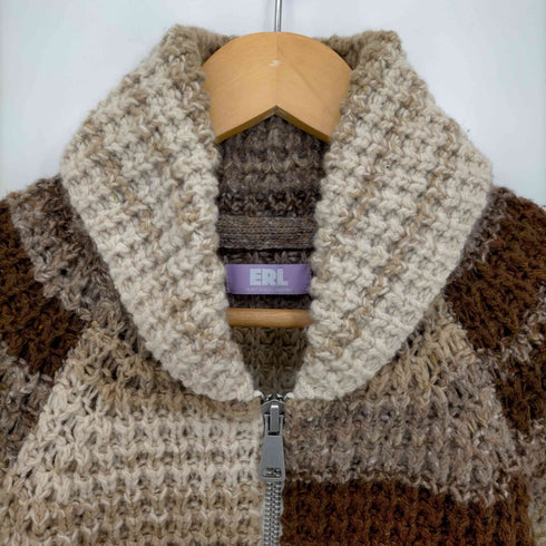 イーアールエル ERL Striped Zipped Wool-Blend Knit Sweat メンズ import:S