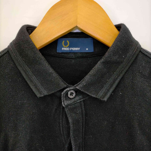 フレッドペリー FRED PERRY 同色ロゴ刺繍 鹿の子 長袖シャツ メンズ import:M