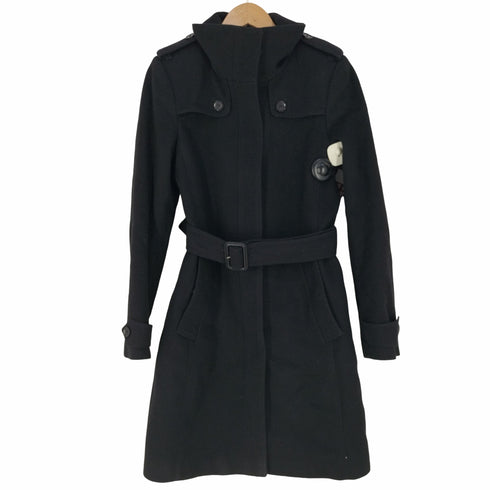 バーバリーロンドン BURBERRY LONDON カシミヤ混 裏地チェック ウールトレンチコート レディース